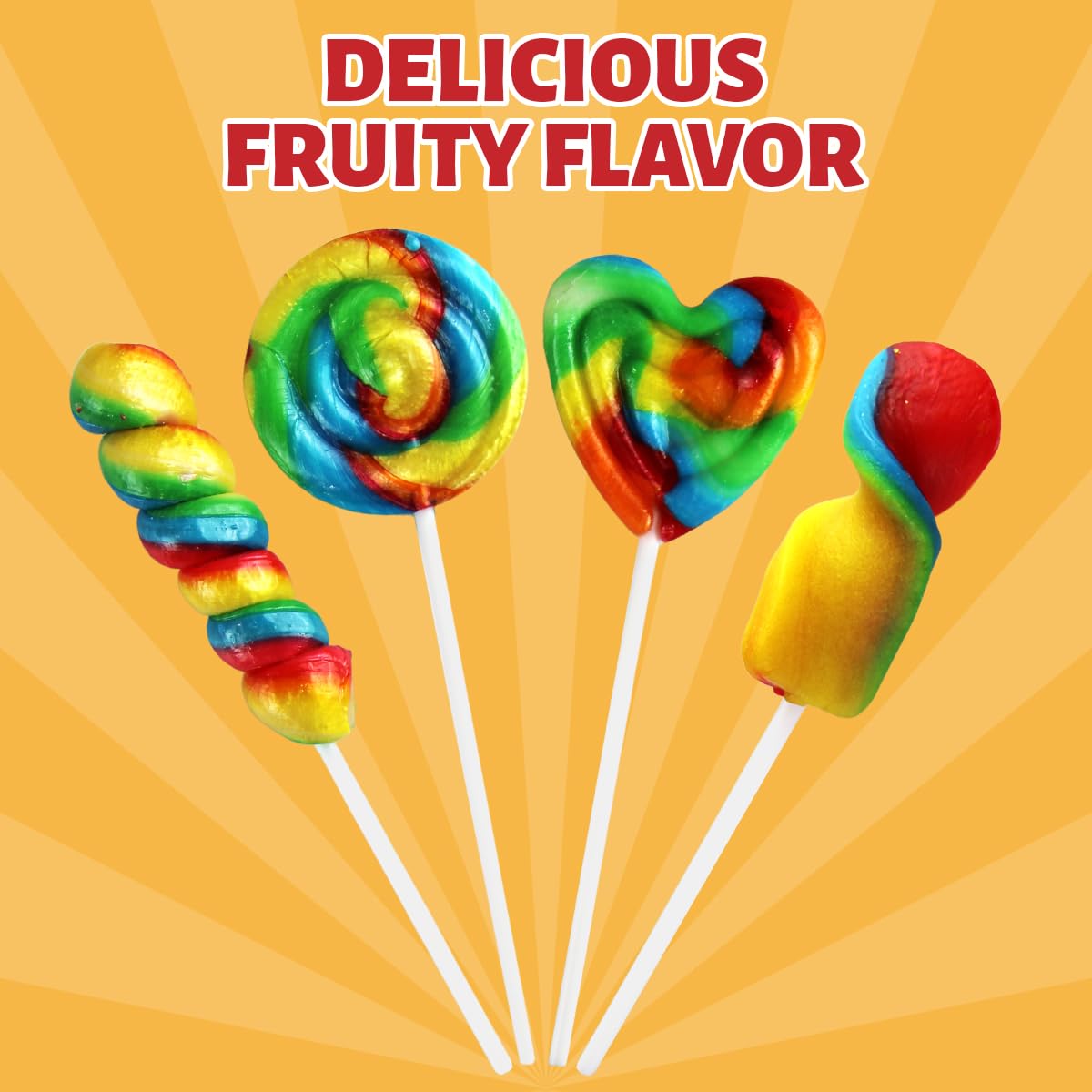 Carnival Lollipops Rainbow Twist, Swirls, And Round Unicorn Party Favors - Individually Wrapped Rainbow Candy Suckers & Lollipop
