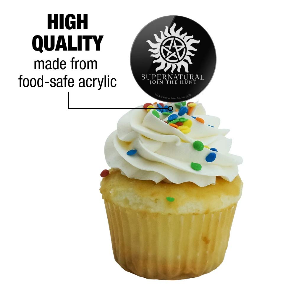 GRAPHICS & MORE Cupcake Picks Set of 6, Round, Acrylic, Anti Possession Symbol, Model CUPCAKE.ROUND.WBGAM070.Z004859_8