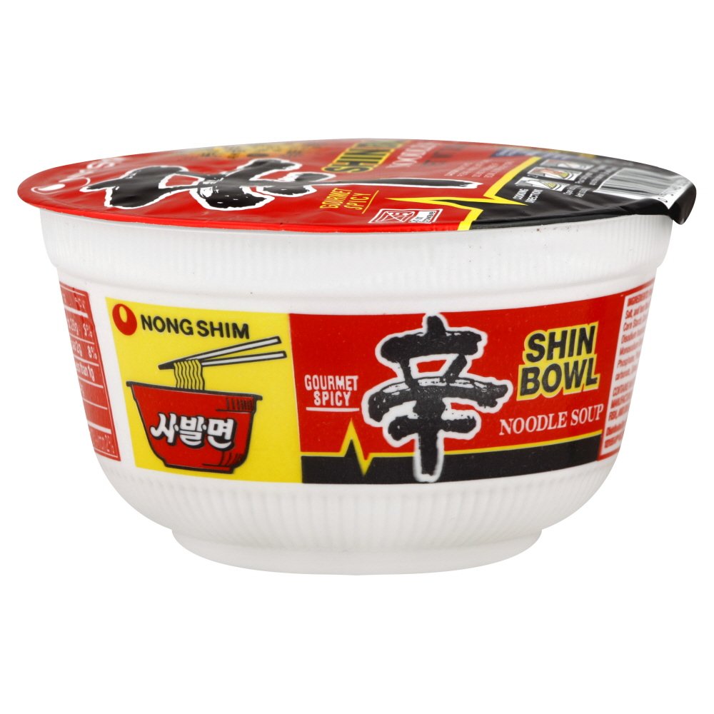 Nongshim Shin Bowl Noodle, Gourmet Spicy Picante, 3.03 Ounce (Pack of 12)