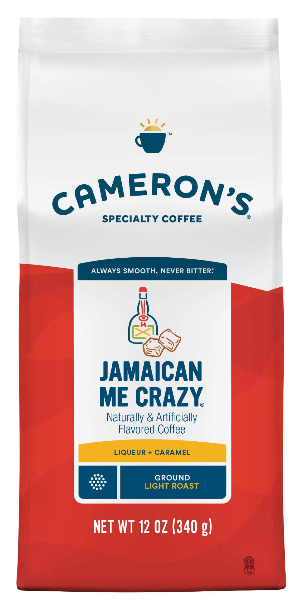 Cameron s Coffee Roasted Ground Coffee Bag, Flavored, Jamaican Me Crazy, 12 Ounce, Pack of 6 - NEW