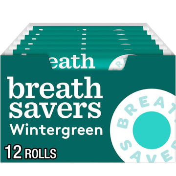 BREATH SAVERS Wintergreen Sugar Free Breath Mints Rolls, 0.75 oz (Pack of 12)