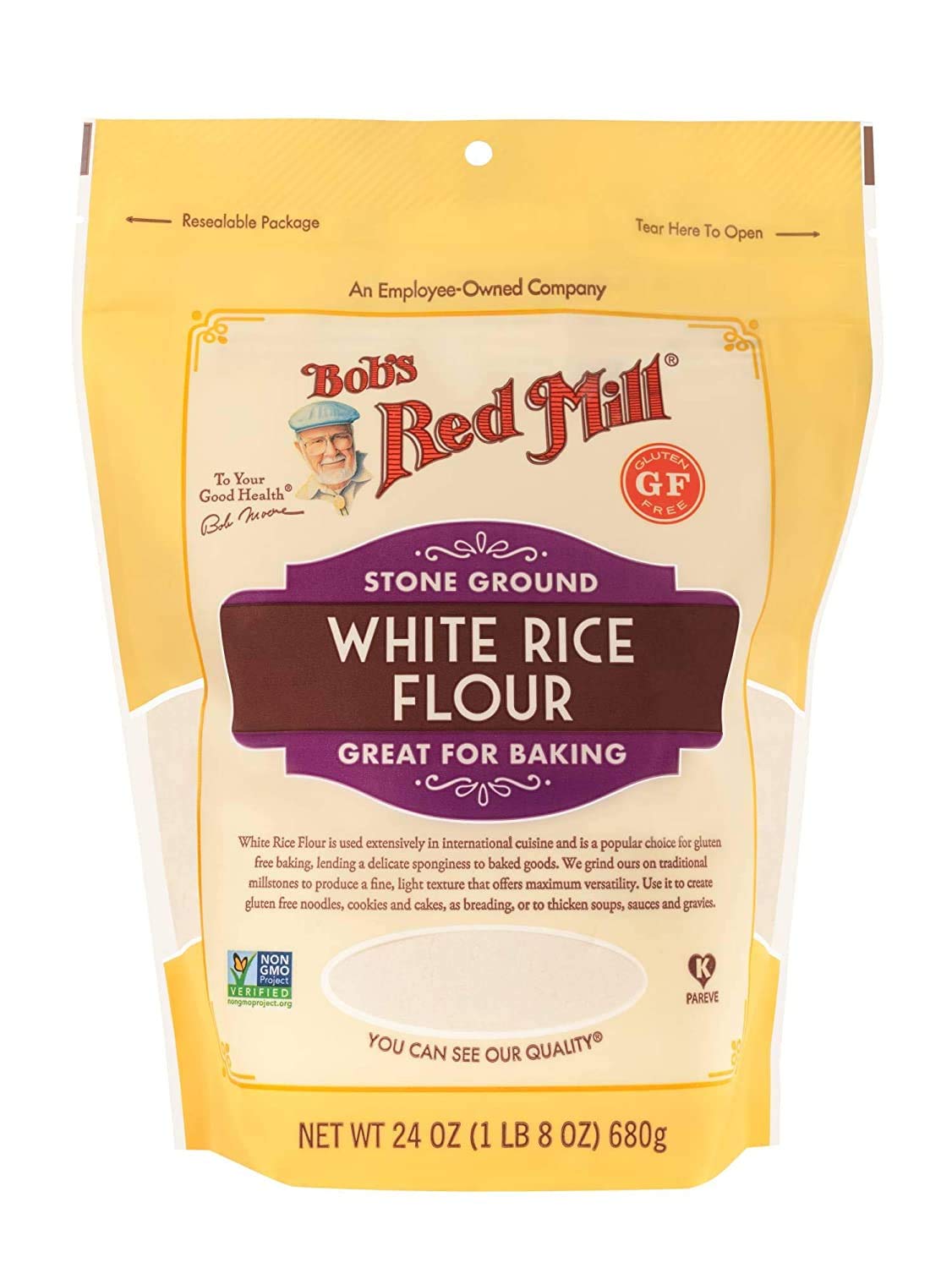 Bob's Red Mill Gluten Free White Rice Flour, 24 Ounce (Pack of 3)