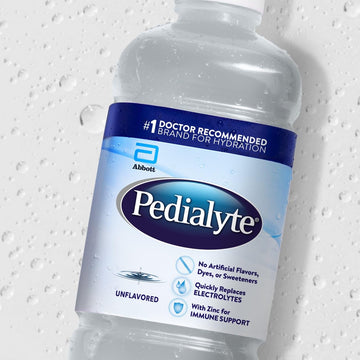 Pedialyte Electrolyte Drink, Hydration Drinks For Kids & Mature-Themeds, Unflavored, 1 Liter, Pack Of 4