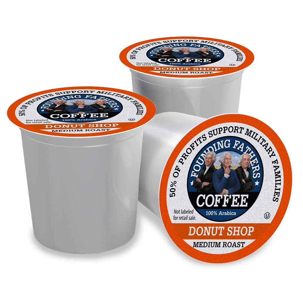 Founding Fathers Coffee Single Serve Pods for Keurig, Donut Shop Flavor, 80 Count