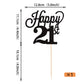 YCTHUNFISH 21st Birthday Cake Topper Black Glitter Number 21 Bamboo Decoration for Birthday Party Supplies