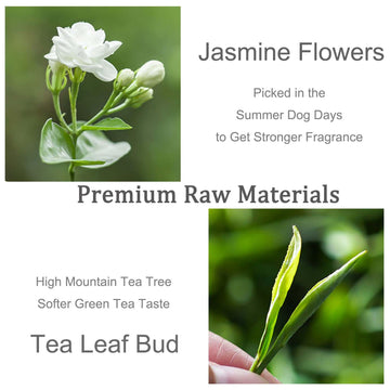 Jasmine Tea 2.1 Oz, Green Tea Loose Leaf, Ultra Premium Jasmine Green Tea With Pleasant Aroma - 60 G