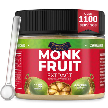 Monk Fruit Sweetener No Erythritol (25X Sweeter Than Sugar) Zero Calories, Zero Glycemic, Non-GMO, No Fillers - Monk Fruit Extra
