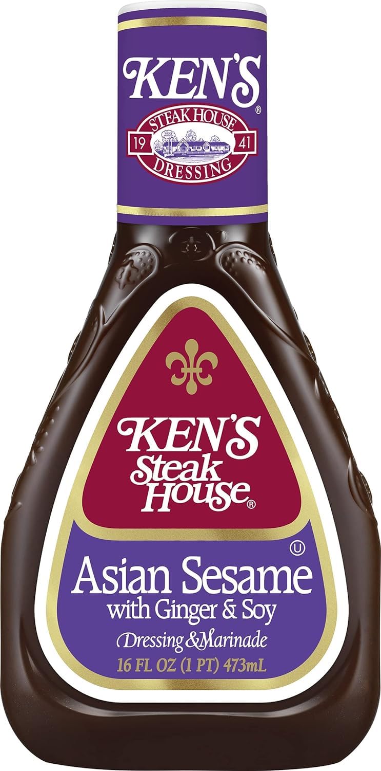 Ken'S Steak House Lite Asian Sesame With Ginger & Soy Dressing, 16 Oz (Pack Of 3)