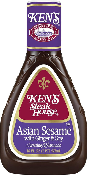 Ken'S Steak House Lite Asian Sesame With Ginger & Soy Dressing, 16 Oz (Pack Of 3)