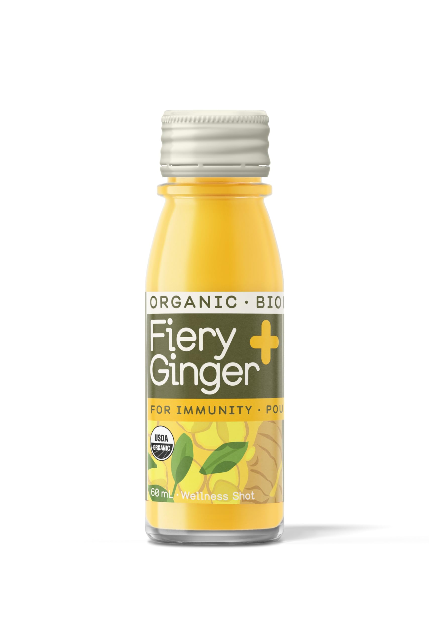 Greenhouse Juice Organic Fiery Ginger Wellness Shots 12-Count 60Ml Glass Bottles, Vegan & Gluten-Free