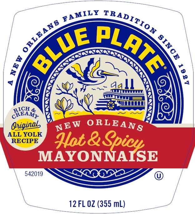Blue Plate Hot & Spicy Mayonnaise, Rich And Creamy Mayo With A Southern Kick - 12 Fl Oz Squeeze Bottle (Pack Of 6)