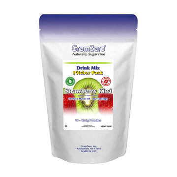 Gramzero Strawberry Kiwi, Sugar Free Drink Mix, Pitcher Pack, Great For Nutrition Club Loaded Tea, Zero Calorie, Stevia Sweetene