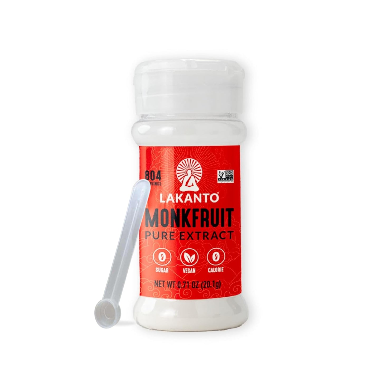 Lakanto Pure Monk Fruit Sweetener Extract Powder - Erythritol Free, 0.71 oz - Great for Coffee, Tea, Smoothies, Desserts
