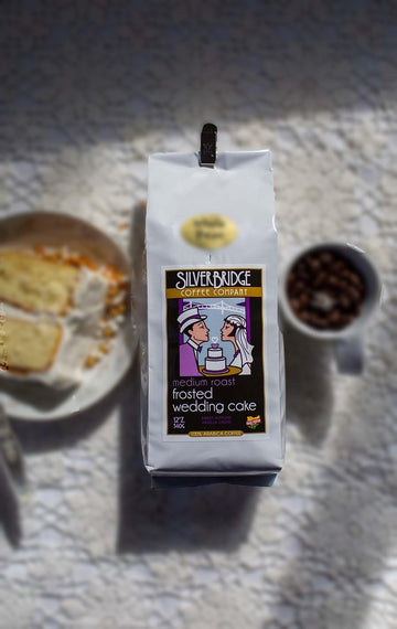 Silver Bridge Coffee Company Flavored Coffee Frosted Wedding Cake | 12Oz Flavored Ground Coffee | Sweet Almond And Vanilla Creme