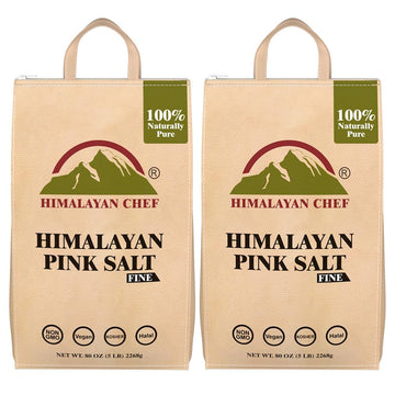 Himalayan Chef Himalayan Pink Salt, Kosher Certified Fine Grains, Non-GMO, Seasoning Salt, 100% Pure and Vegan with 84 Trace Min