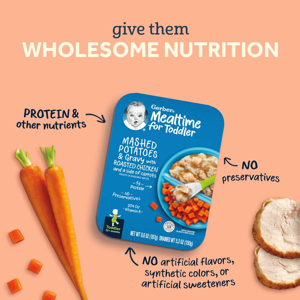 Gerber Mealtime For Toddler Pasta Shells & Cheese, 6 Ounce (Pack Of 6)