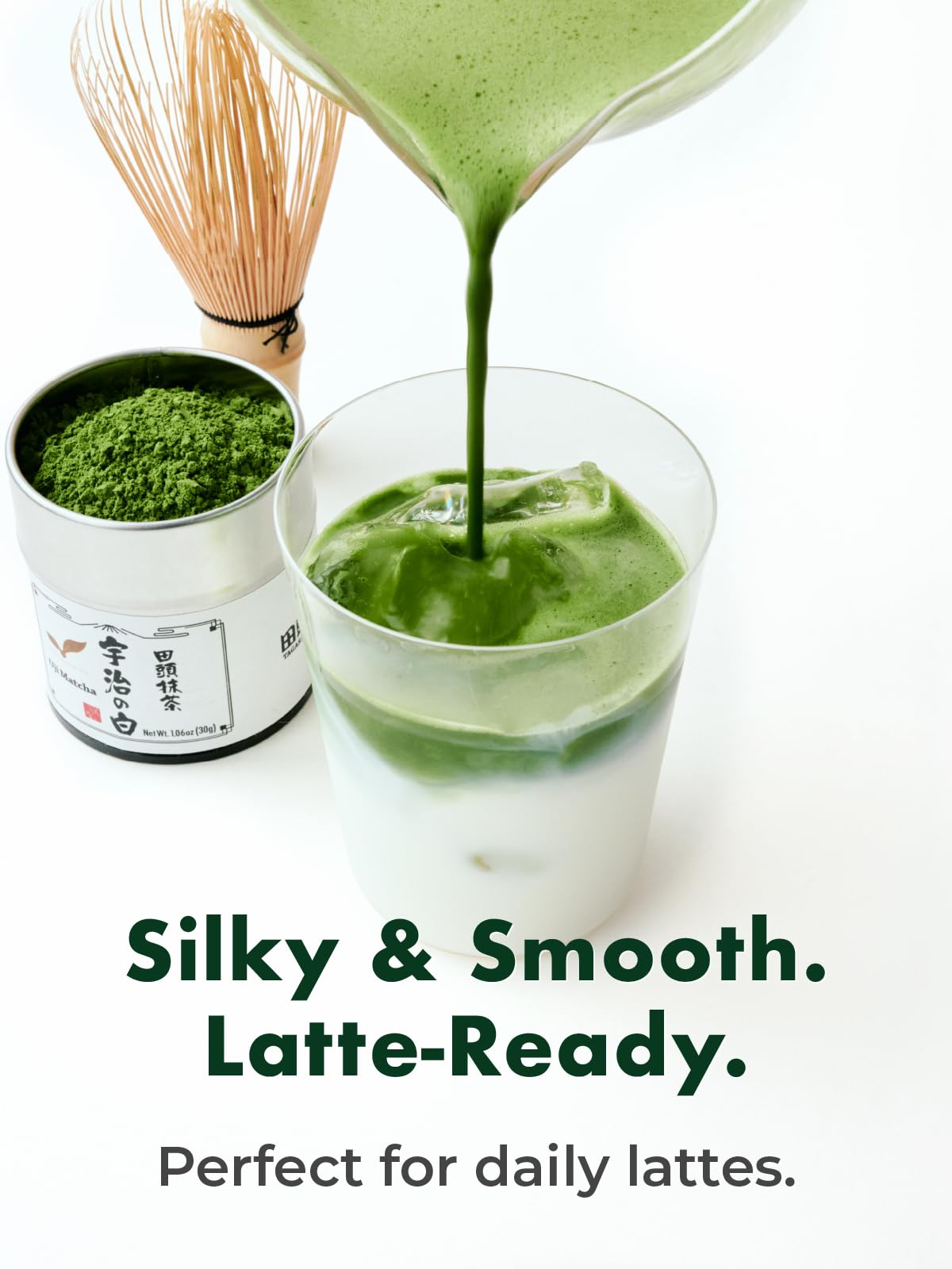 TAGASHIRA CHAHO Uji no Shiro Uji Matcha Green Tea Powder (30g/1.06oz) - First Harvest  Stone Milled  Authentic Ceremonial Grade  100% Product of Japan