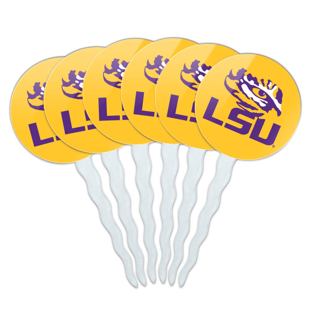 GRAPHICS & MORE LSU Tiger Eye Cupcake Picks Set of 6, Model CUPCAKE.ROUND.LSU01.Z005638_8