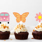 48Pcs Hippie Party Cupcake Toppers For Two Groovy Birthday Party Decorations Boho Rainbow Party Supplies
