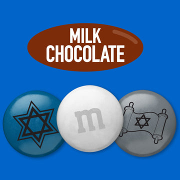 M&M'S Pre-Designed Bar Mitzvah Milk Chocolate Candy - 2Lbs Of Bulk Candy In Resealable Pack For The Bar Mitzvah Party Sweet Stuff For Diy Commemorative Bar Mitzvah Gift Or Party Favors