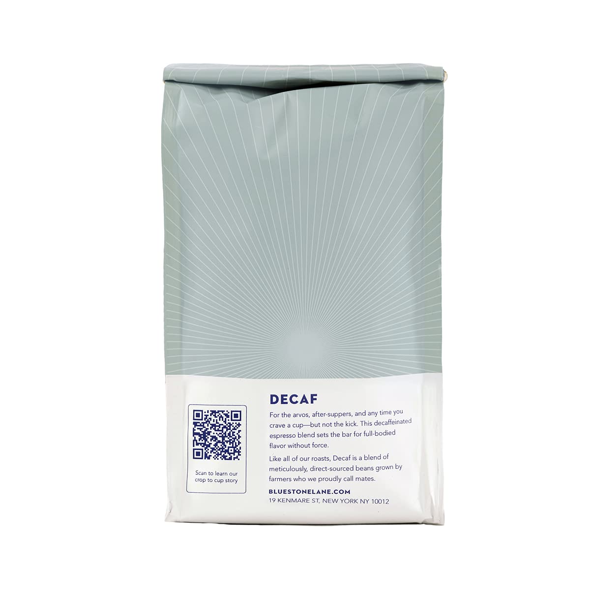Bluestone Lane Decaf Colombian Espresso Beans, Medium Roast, Whole Bean, 12 Ounce Bag
