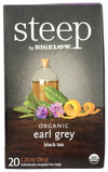 Steep By Bigelow Organic Earl Grey Black Tea Bags, 20 Count Box Caffeinated Black Tea