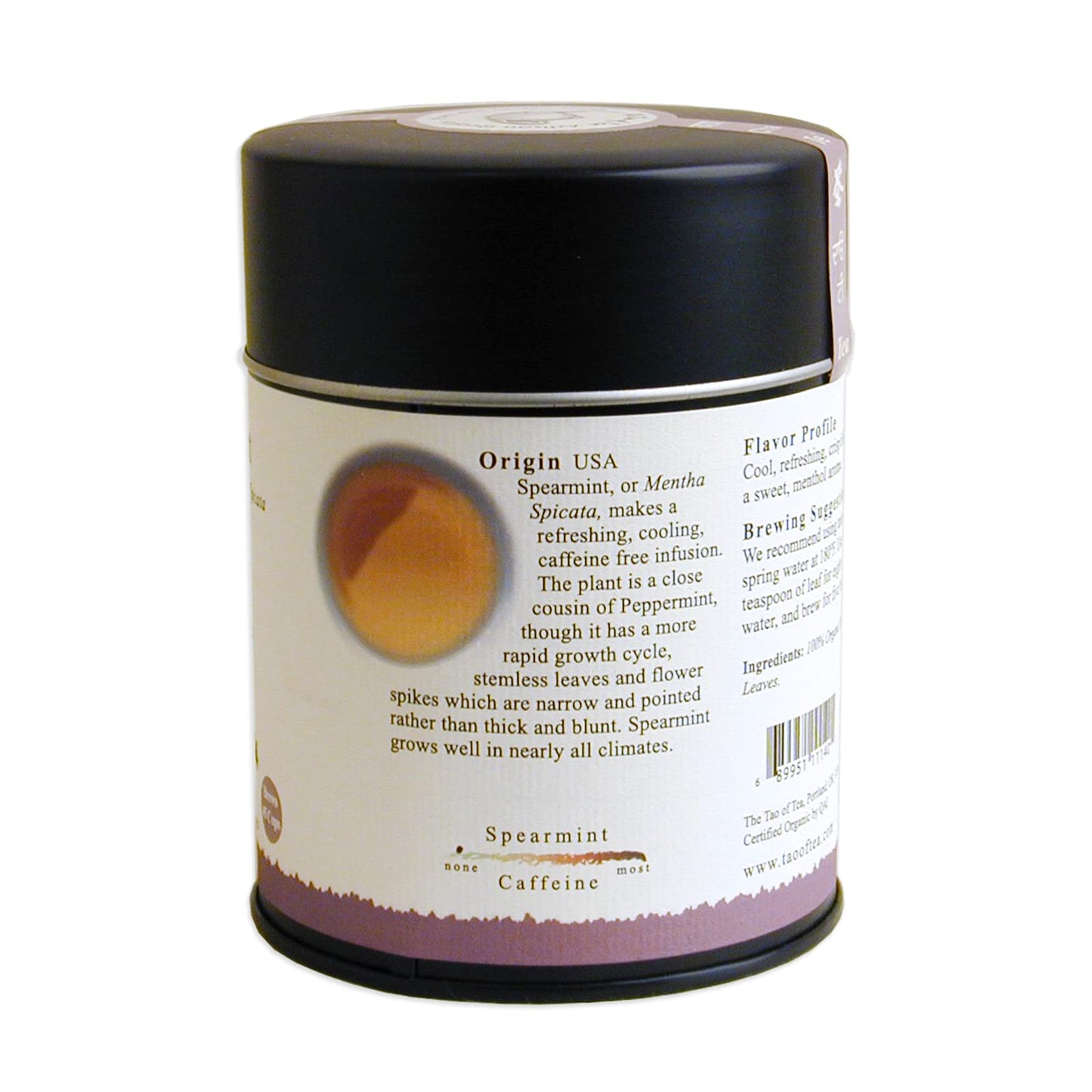 The Tao Of Tea, Organic Spearmint Herbal Tea, Loose Leaf, Tin, 2 Oz