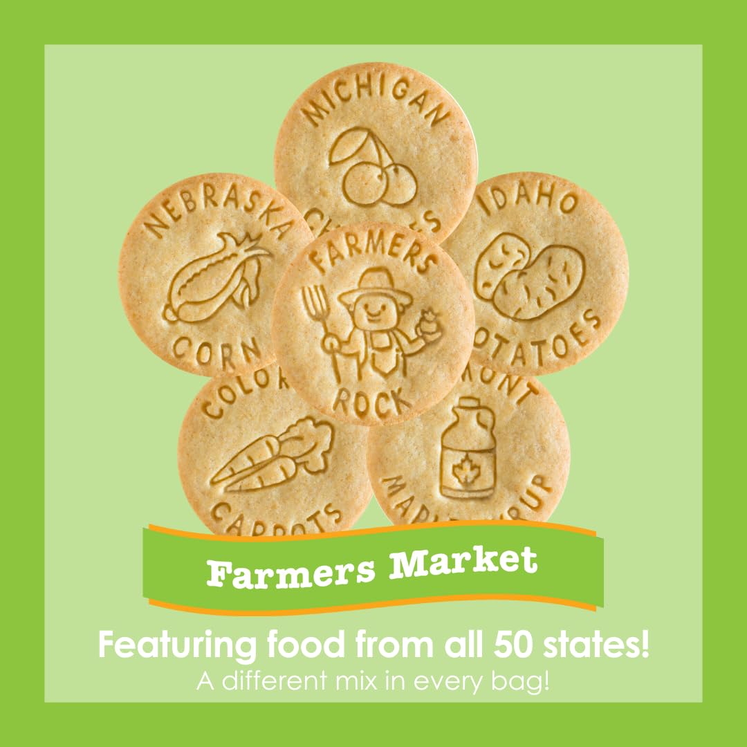 DICK & JANE EDUCATIONAL SNACKS – Nut-Free Snacks for Kids, 120-Pack, All-Natural, Farmers Market Edition