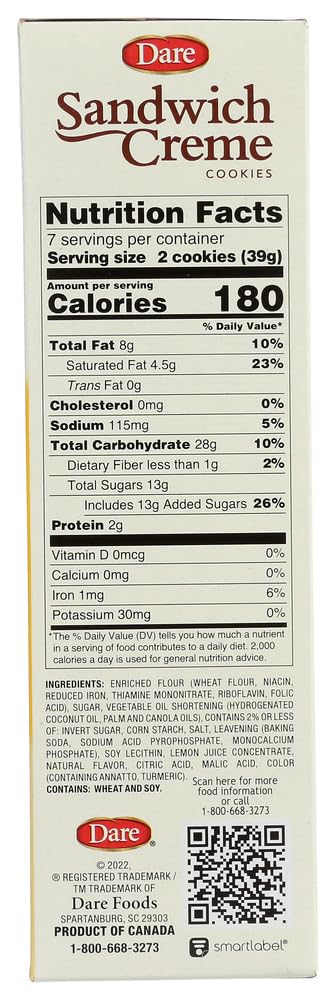 Dare Creme Cookies 10.2 Ounce (Pack Of 2) (Lemon)2