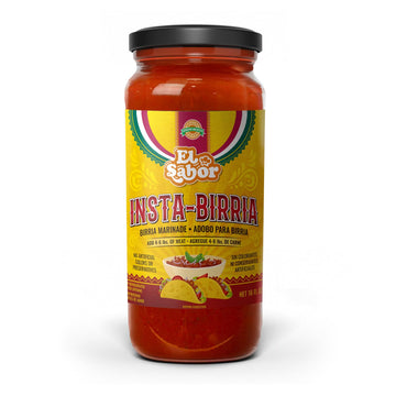 EL SABOR PRODUCTS Birria Adobo Sauce - Gourmet Mix for Tacos & Stew - 16oz Glass Bottle
