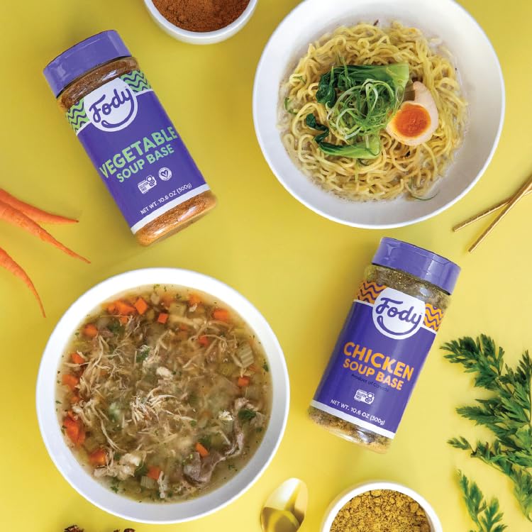 Fody Foods Chicken & Vegetable Soup Base | Natural Flavor | Low Fodmap Certified | Gut Friendly No Onion No Garlic | Ibs Friendl