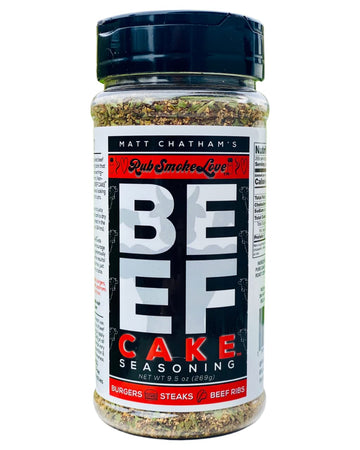 Rub Smoke Love Beef Cake BBQ Seasoning - All-Natural Seasoning and BBQ Rub for Steaks, Burgers, Brisket, Beef Ribs, Veggies and 