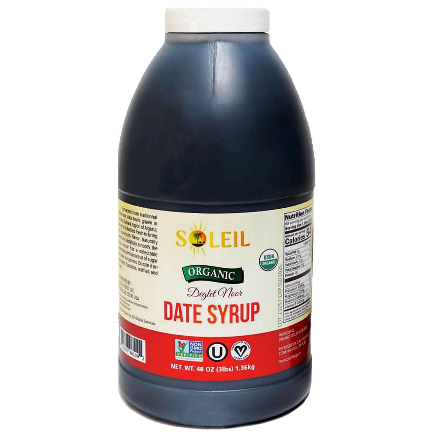 ORgANIc DATE SYRUP  Made with100% Deglet Noor dates  certified Organic NON-gMO KOSHER. Healthy Natural sweetener with NO added s