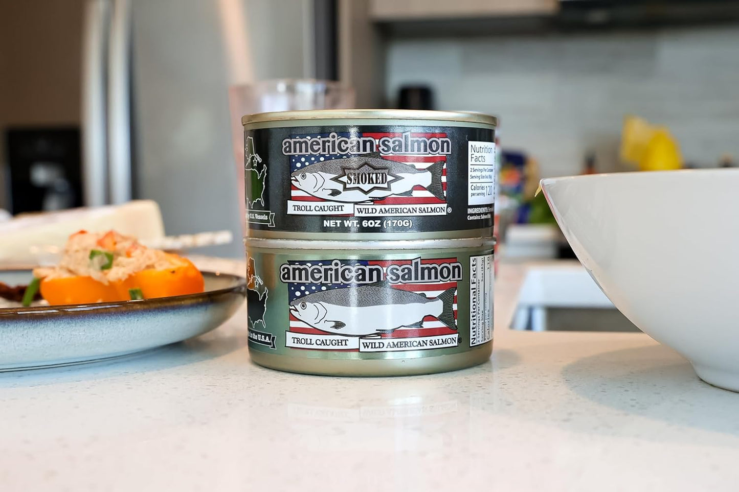 American Tuna Smoked Salmon, Sushi-grade, MSC Certified, 6 oz Cans, Pack of 6