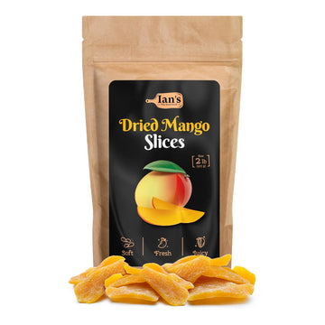 IAN's Premium Dried Mango Slices (2lbs) - Dry Mango Chunks - Healthy Dried Fruit Snacks for Adults & Kids - Dehydrated Mangoes B