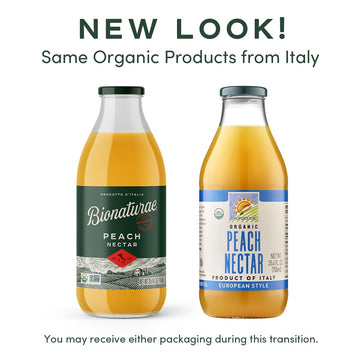Bionaturae Organic Peach Nectar - Peach Juice, Peach Nectar Juice, Non-GMO, USDA Certified, No Sugar Added, No Preservatives, Or