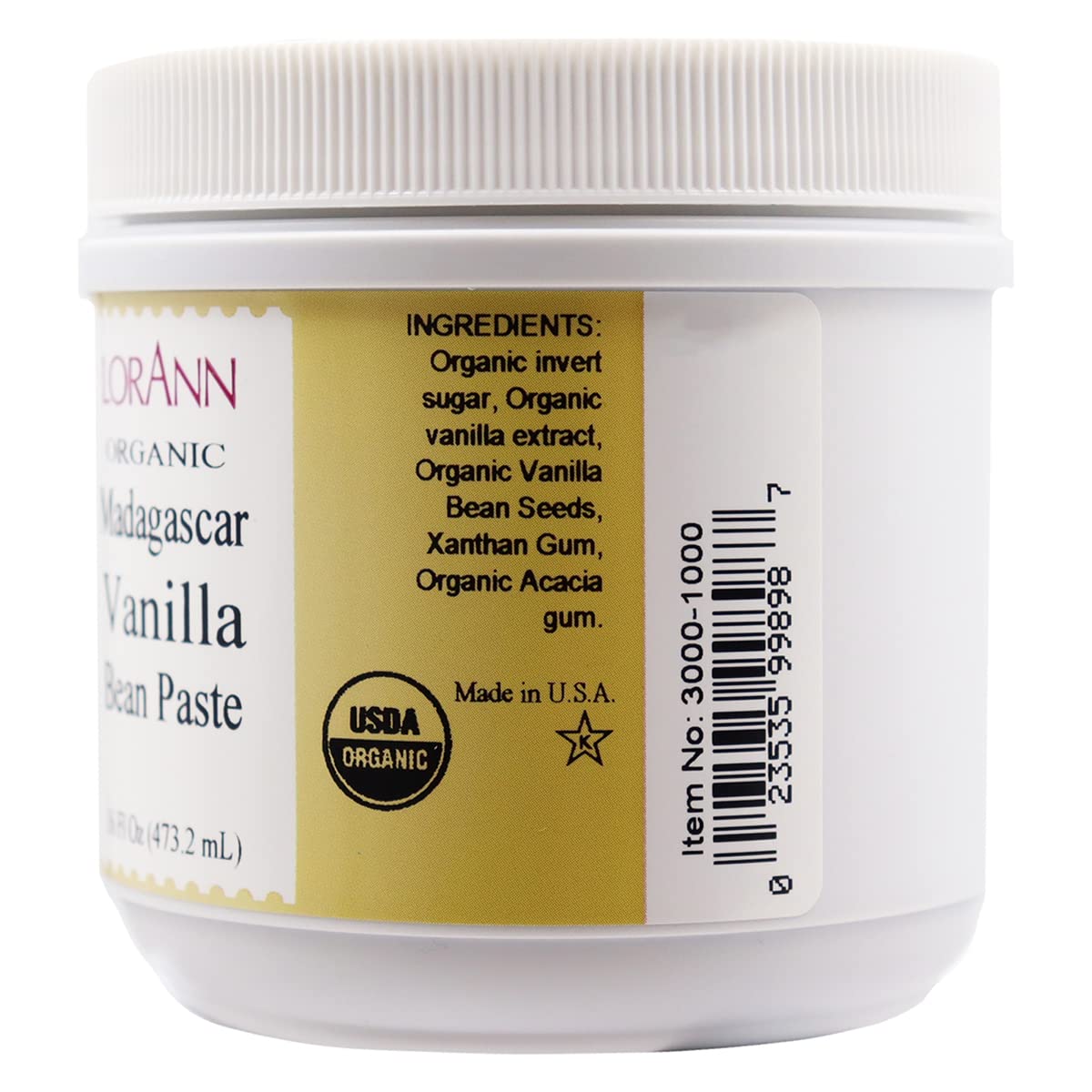 LorAnn Organic Madagascar Vanilla Bean Paste, 16 ounces