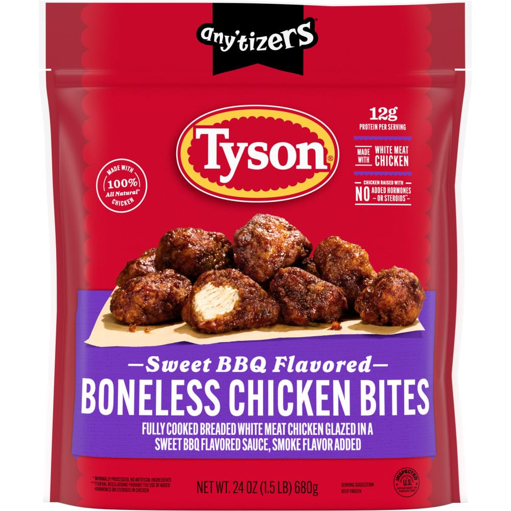 Tyson Anytizers, Sweet BBQ Boneless Chicken Bites, 24 Ounce.