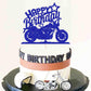Ruscalin Happy Birthday Cake Topper Black Flash Motorcycle Party Decoration Birthday Party Cake Decoration