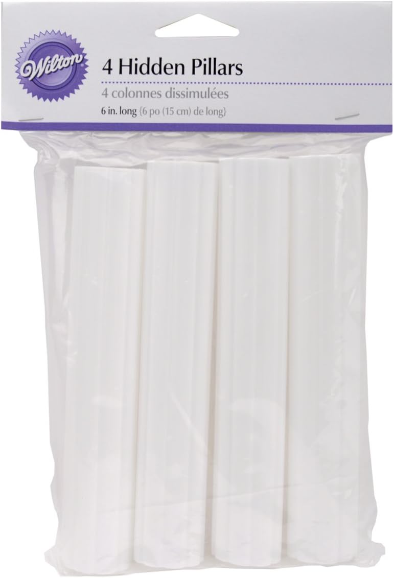 Wilton 191005611,  4-Pack Hidden Pillar for Cakes *Available in 2 sizes*