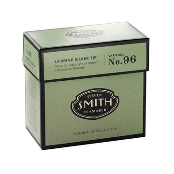 Smith Teamaker | Jasmine Silver Tip No. 96 | Caffeinated Green Tea With Jasmine Blossoms | Scented Full Leaf Green Tea (15 Sache