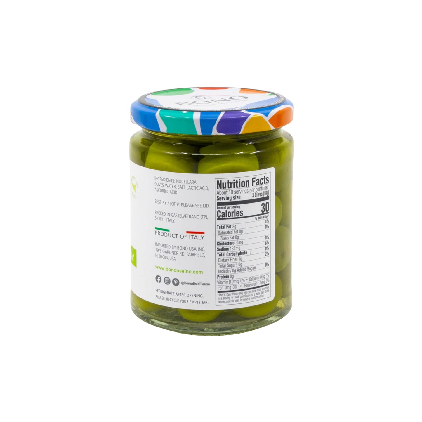 Bono Italian Gourmet Olives | Product Of Italy | All Natural | No Artificial Colors Or Dyes | Non-Gmo Verified, (Pack Of 2) (6.4