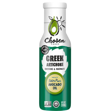 Chosen Foods Greek Artichoke Dressing and Marinade 8 oz with Recipe e-Book Bundle