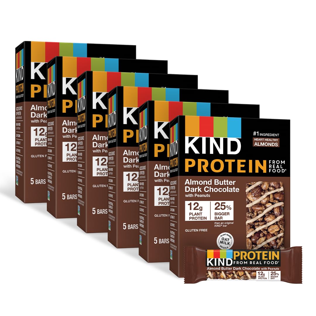 KIND Protein Bars, Almond Butter Dark Chocolate, 30 Count, Pack of 1