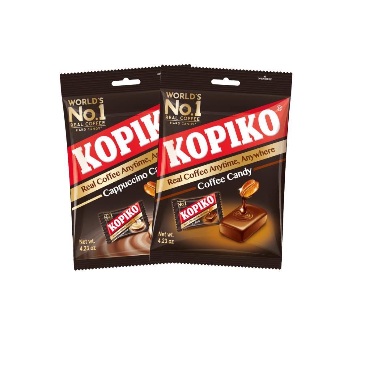 Kopiko Coffee & Cappuccino Candy Variety Pack - Your Pocket Coffee Collection For Every Occasion - Hard Candy Made From Indonesi