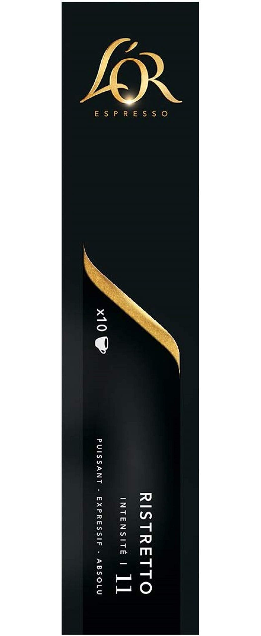 LOr Espresso Caf? Ristretto - Intensit? 11 - 50 Capsules en Aluminium Compatibles avec les Machines Nespresso (Lot de 5X10 capsules)
