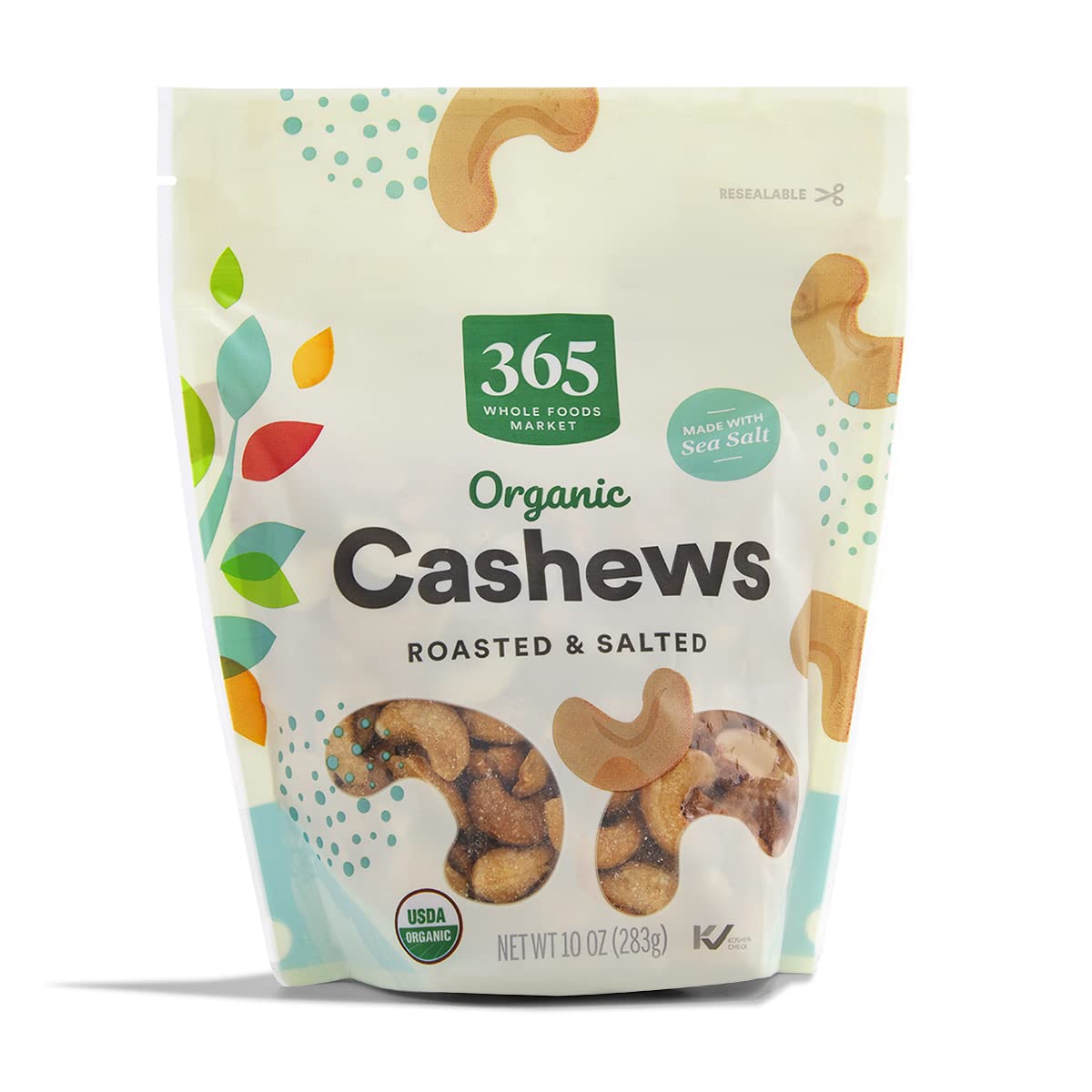 365 Everyday Value Organic Roasted & Salted Cashews, 10 oz