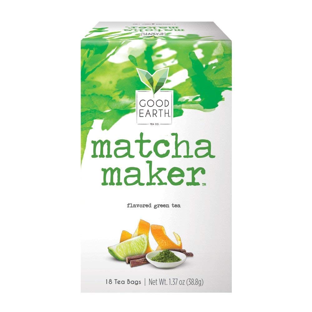 Good Earth Tea Co. Green Tea, Sweet and Spicy, Matcha Maker, 18 Count, Pack of 6