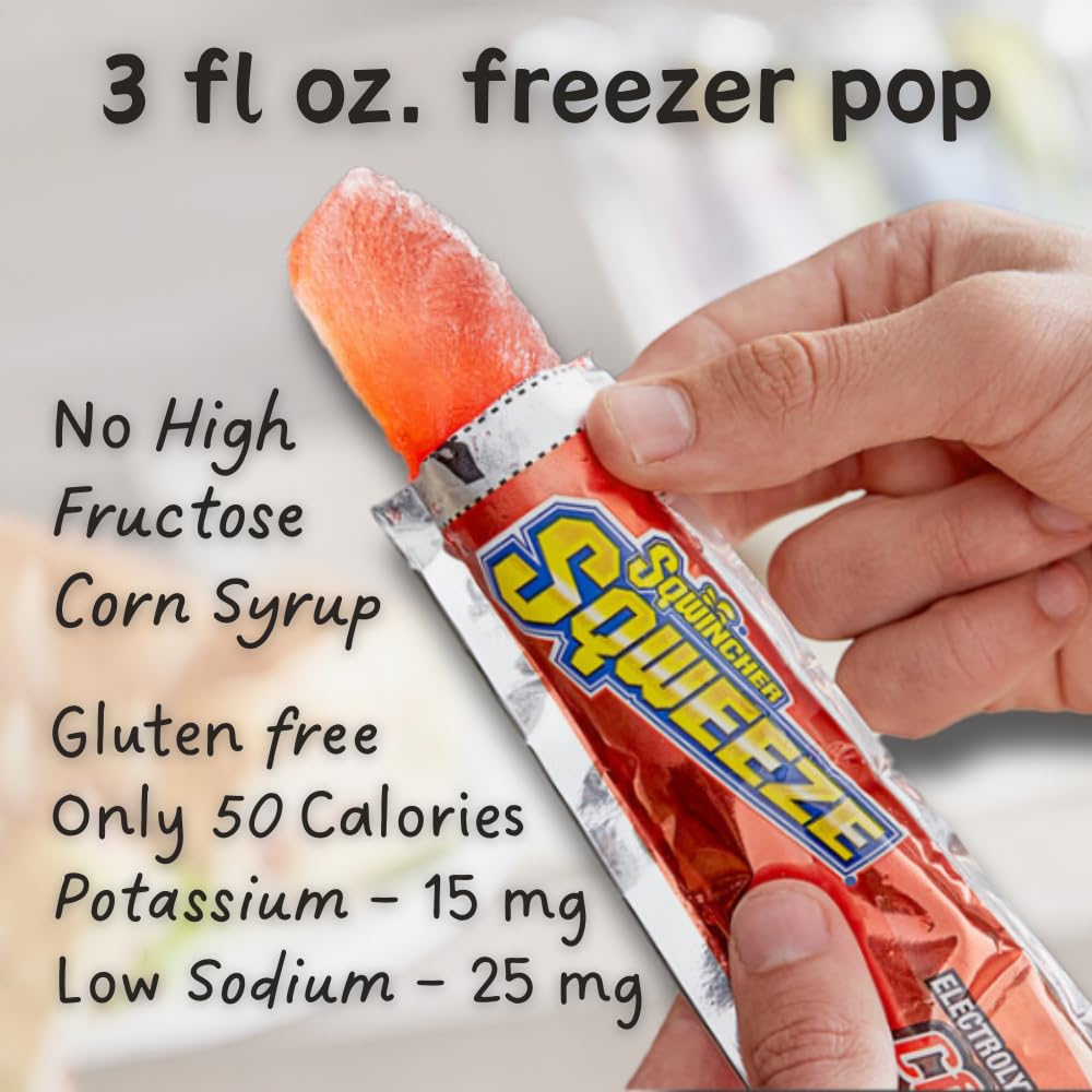 Sqwincher Sqweeze: Electrolyte Replenishing Freezer Pops, Assorted, 150 Per Pack (15/10s)