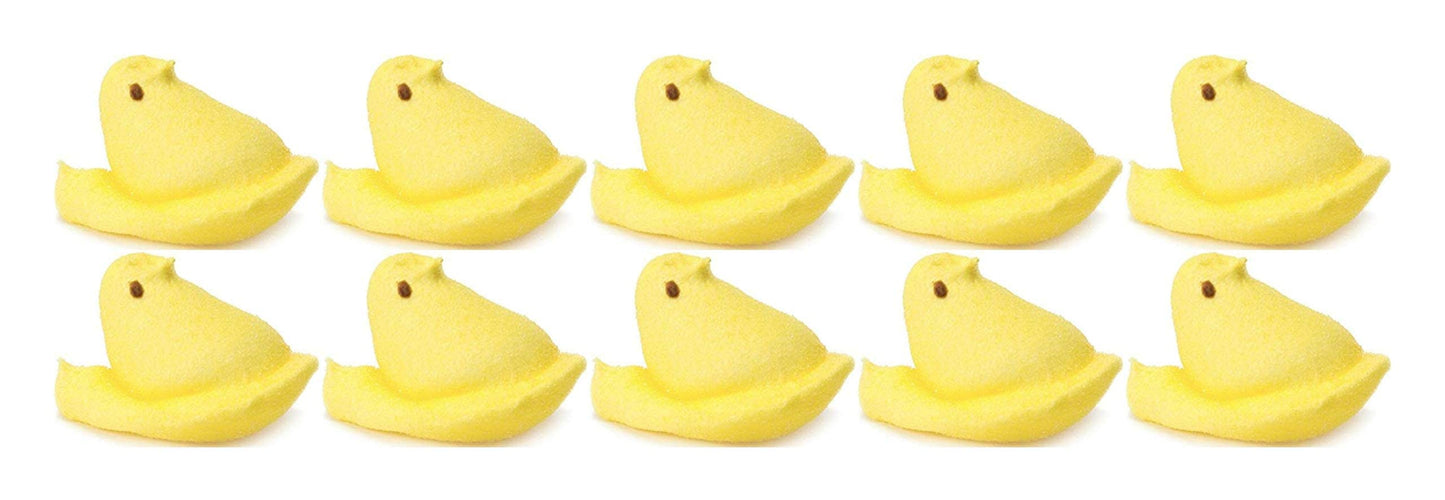 Marshmallow Peeps Yellow Chicks -10 Ct Tray - (Pack of 4)